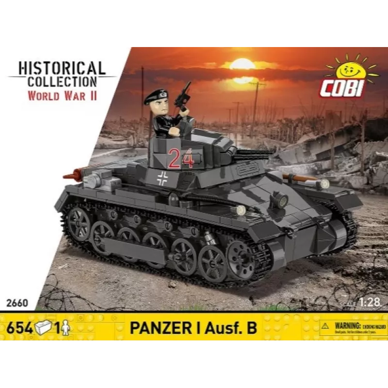 Cobi Panzer I Ausf. B būvkomplekts – 654 detaļas, detalizēts tanka modelis