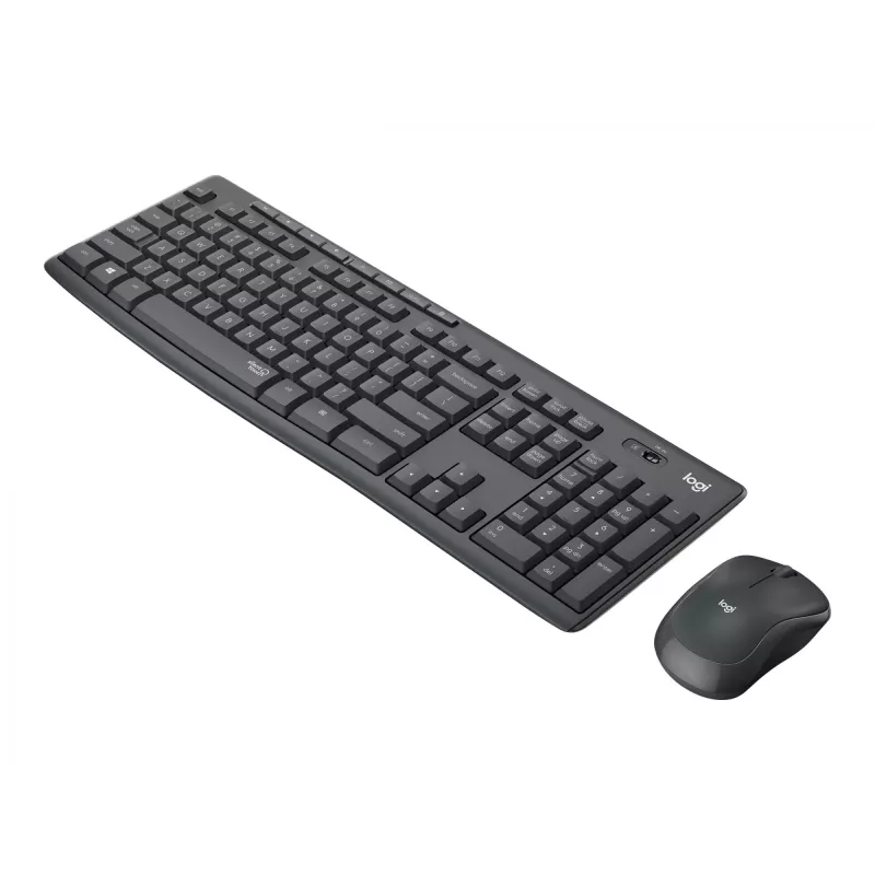 Logitech MK295 Silent - tastatūras un peles komplekts - bezvadu - 2,4 GHz - grafīta krāsā - ungāru izkārtojums