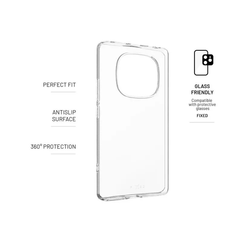 Aizmugurējais vāciņš FIXED Xiaomi Redmi Note 14 Pro 4G, caurspīdīgs TPU aizsargmaciņš