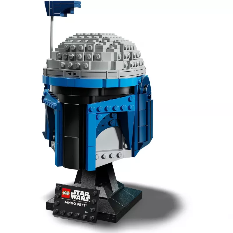 Kolekcionējams LEGO Star Wars ķiveres aksesuārs Jango Fett 75408 — 616 detaļas, 210×120×110 mm displeja modelis