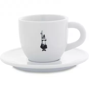 Bialetti Y0TZ099 kapučīno tase ar apakštasīti, 240 ml, balta