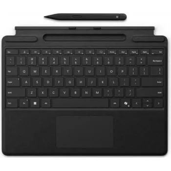Tastatūras vāciņš Microsoft Surface Pro 10 ar CoPilot pogu un plāns Pen 2 atbalstu — Melns