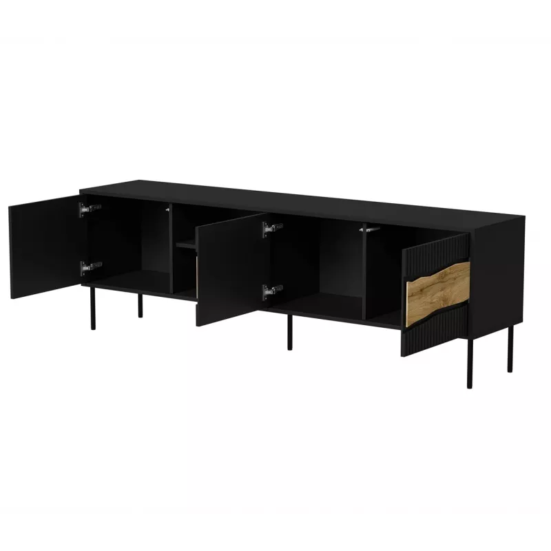 TV skapītis cama meble INSERTO 3D1W 190x40x62 cm melns ar LED