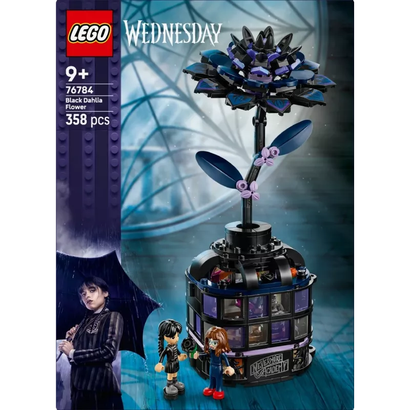 LEGO konstruktors LEGO Wednesday 76784 Melns Dahlia Flower — dekoratīvs modelis, 358 gab., 9+ gadi
