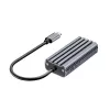 USB-C uz RJ45 adapteris Unitek U1343AGY01 — 5 Gbps Ethernet, USB-C (vīrišķais) uz RJ45 (sievišķais), pelēks, 0,15 m kabelis