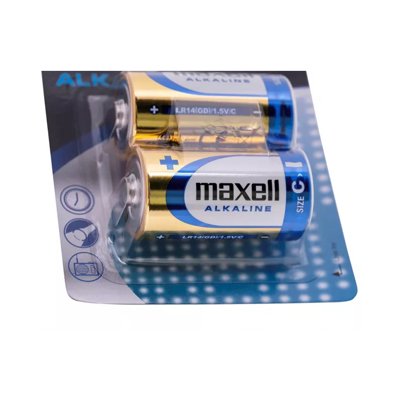 Vienreizēja baterija MAXELL LR14 (C) Alkaline 1.5 V, 2 gab., blistera iepakojums