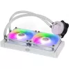 Šķidruma dzesēšanas komplekts Cooler Master MasterLiquid 240L Core ARGB balta — 240 mm radiators, 120 mm ventilatori, atbalsta LGA1700/AM5/AM4 un vecākas ligzdas