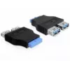 Delock Adapter USB 3.0 Pin Header Socket > 2 x USB 3.0 Socket - blakus (65324)