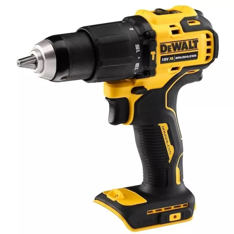 Bezvada urbjmašīna DeWALT DCD709N-XJ, bezsuku 18 V, 2 ātrumu, 1650 apgr./min, 65 N·m, bezatslēgas patrona 1,5–13 mm, 1,2 kg