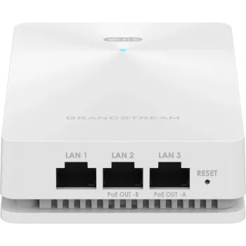 Grandstream GWN7661E sienā iebūvējams Wi-Fi 6 piekļuves punkts, AX3000, divjoslu 2,4/5 GHz, 3 Gbps, MU-MIMO, PoE/PoE+, Gigabit porti, 256 klienti