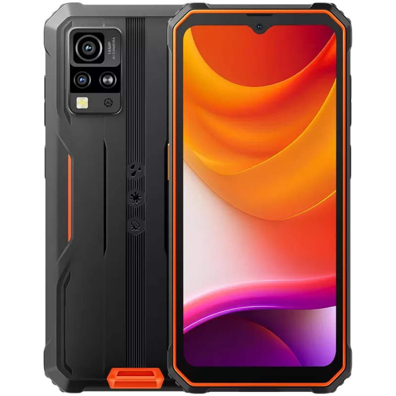 Blackview Rugged BV4800SE LTE 6.56 inch HD+IPS 720x1612 90Hz 4Gb+64Gb UMS9320E Octa-Core 1.8GHz CAM Priekšējā 8MP Aizmugurējā 16MP+2MP NFC 5100mAh BEZ Lādētāja Android 15 Oranžs