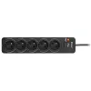 Tracer PowerGuard PRO Melns 5 maiņstrāvas rozetes 1,6 m 3680 W