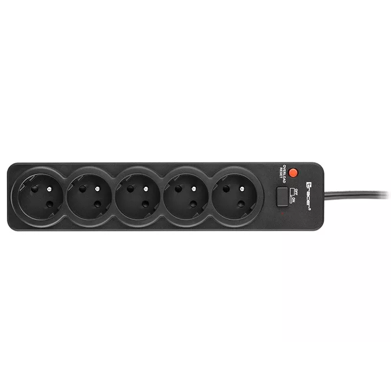 Tracer PowerGuard PRO Melns 5 maiņstrāvas rozetes 1,6 m 3680 W