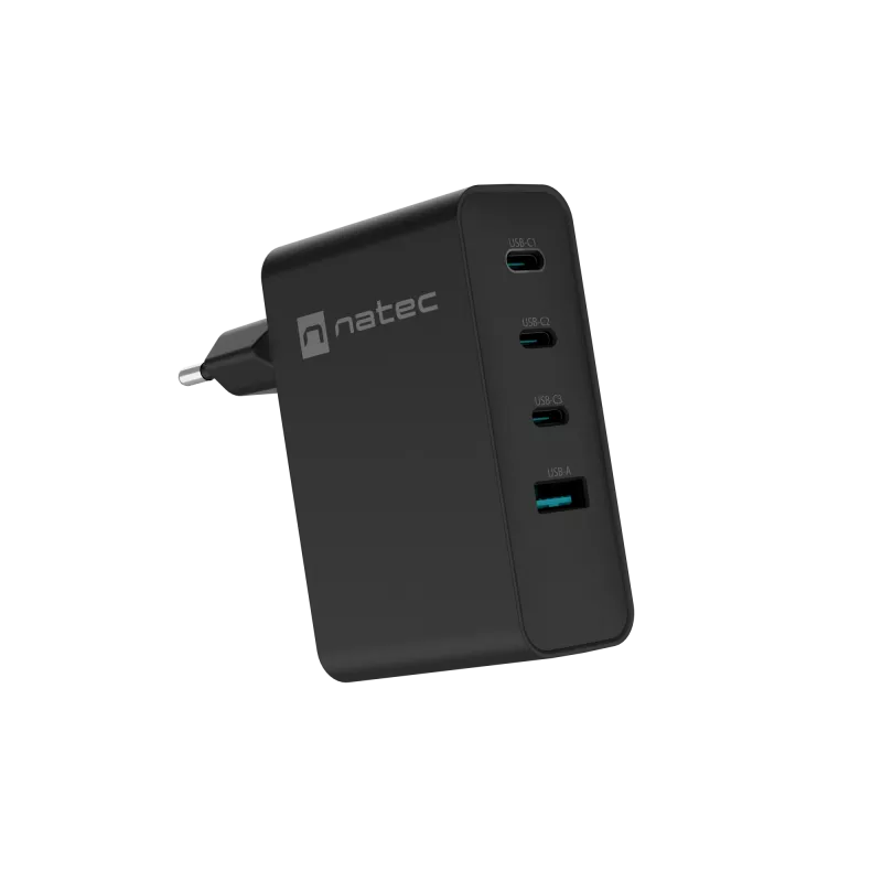 NATEC NUC-2234 mobilās ierīces lādētājs Klēpjdators, Viedtālrunis Melns Maiņstrāvas Ātrā uzlāde Iekštelpām