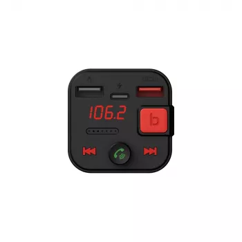 SAVIO FM raidītājs, Bluetooth 5.3, QC 3.0 lādētājs, LED displejs, Bass Boost, TR-15, melns