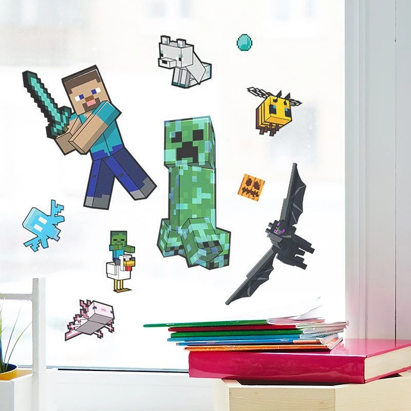 Logu piekaramās uzlīmes Paladone Minecraft PP13105MCF – atkārtoti lietojamas dekoratīvas uzlīmes logiem un gludām virsmām