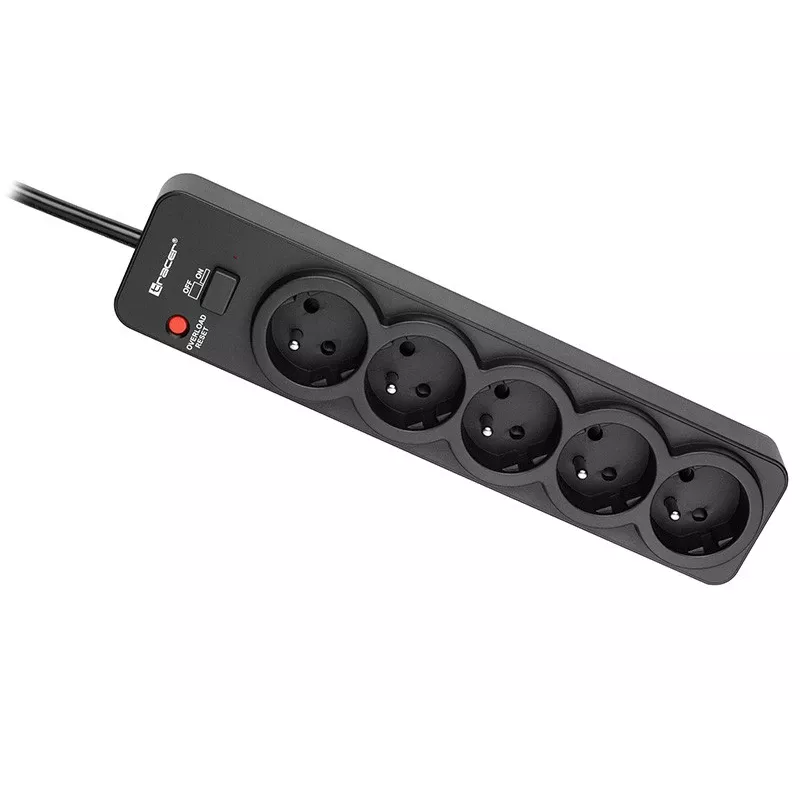 Tracer PowerGuard PRO Melns 5 maiņstrāvas rozetes 1,6 m 3680 W