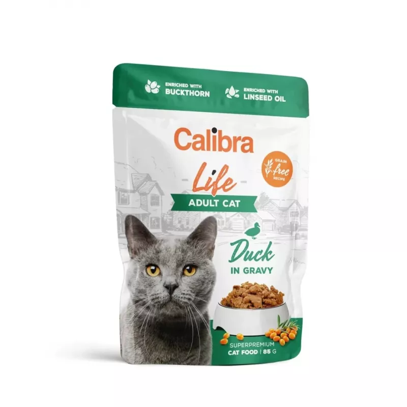 CALIBRA Cat Life Pieaudzis kaķis ar pīli mērcē - mitrā kaķu barība - 85g