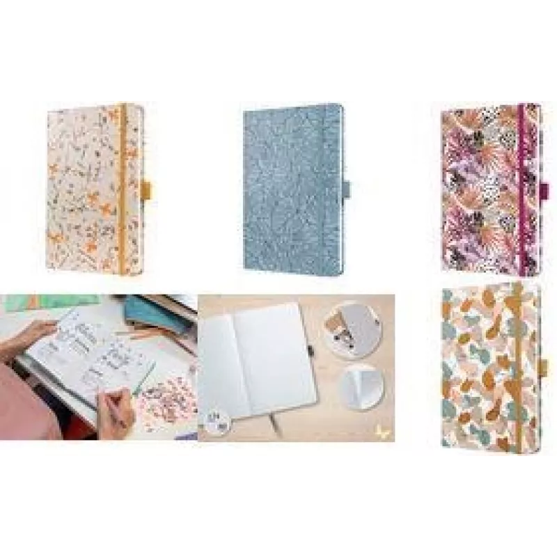 Piezīmju grāmatiņa sigel Jolie Beauty Autumn Linear Leaves DIN A5 – JN359, līniju lapas
