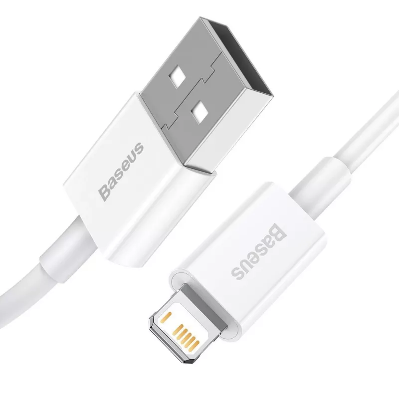Baseus CALYS-A02 mobilā tālruņa kabelis Balts 1 m USB A Lightning