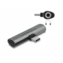 DeLOCK 64186 kabeļa adapteris USB Type-C USB Type-C + 3.5mm pelēks