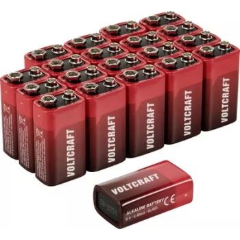 Voltcraft VC-16107985 9 V bloka baterija sārma-mangāna 550 mAh 9 20 gab. (VC-16107985)
