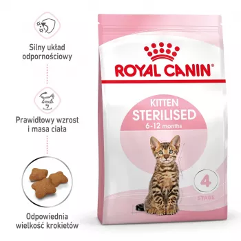 Royal Canin Kitten Sterilised sausā kaķu barība kaķēniem 3.5 kg ar mājputnu garšu