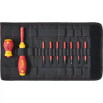 Skrūvgriežu komplekts Wiha slimVario starter set 41232 (MPN 2831T901) — izolēti uzgaļi un ergonomisks rokturis