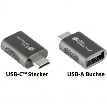Good Connections adapteris USB 3.2 Gen.1 3.0 spraudnis C uz USB-A ligzdu cinkota metāla korpusā (USB-AD302)