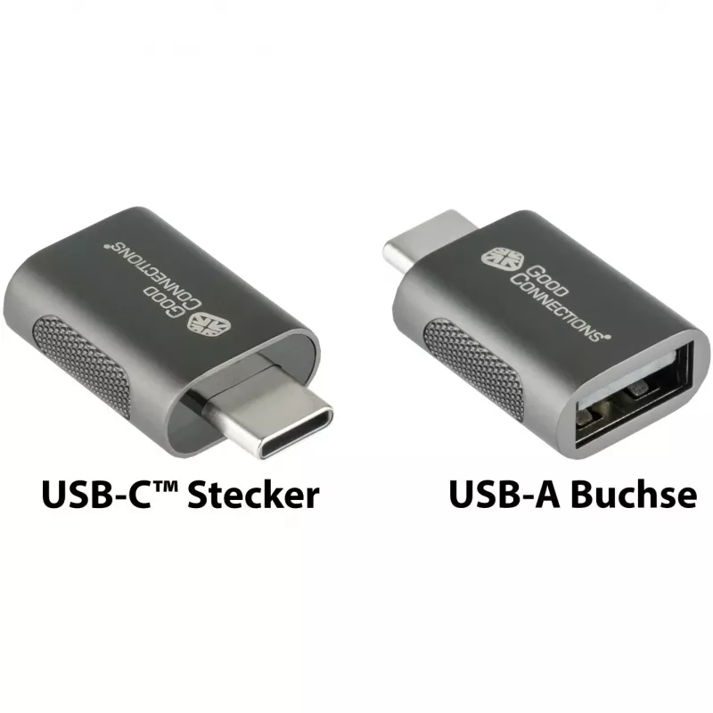 Good Connections adapteris USB 3.2 Gen.1 3.0 spraudnis C uz USB-A ligzdu cinkota metāla korpusā (USB-AD302)
