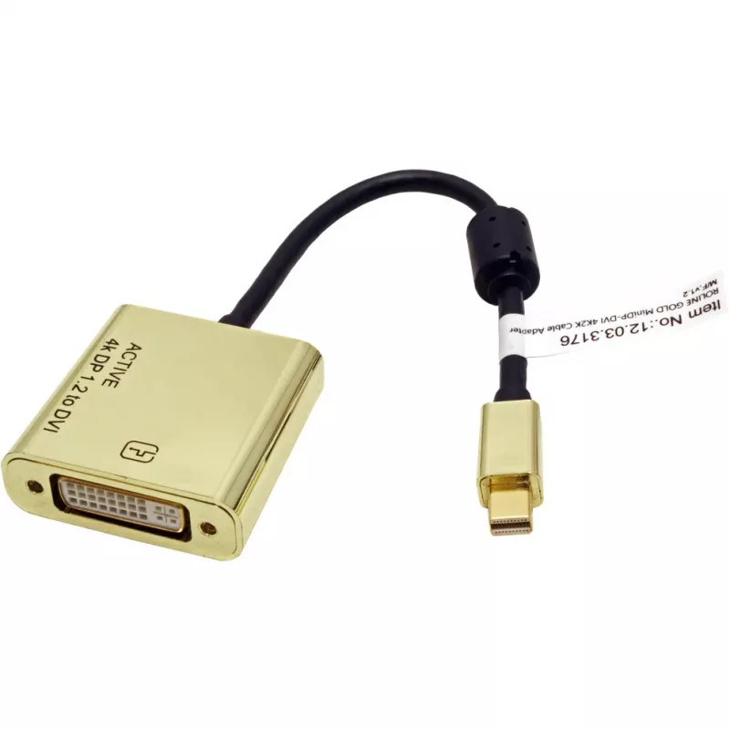 Video kabeļa adapteris ROLINE 12.03.3176 Mini DisplayPort uz DVI-D 0,1 m