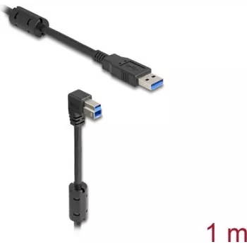 DeLOCK USB kabelis Type-A spraudnis uz Type-B spraudnis 90° lejup vērsts 1 m
