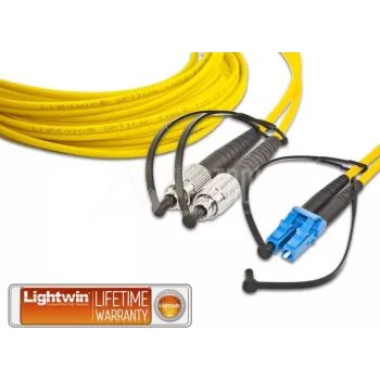 Lightwin LDP-09 FC-LC 2.0 optiskās šķiedras kabelis 2 m LSOH OS2 2x FC 2x LC dzeltens (LDP-09 FC-LC 2.0)