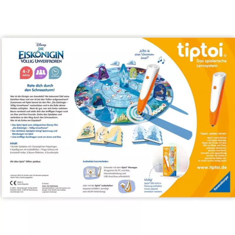 Galda spēle Ravensburger tiptoi Disney Die Eiskönigin izglītojoša no 4 gadiem