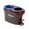 Grīdas mops VILEDA Microfibre 320 mm, teleskopisks kāts 55–123 cm, mazgājams, 360° rotējoša galva, melns/zils/sarkans