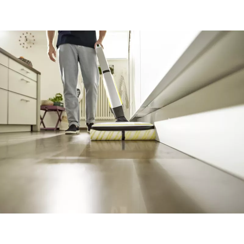 Kärcher FC 7 CORDLESS Elektriskā slota ar akumulatoru, mitrā tīrīšana, bez maisa, melna, balta, dzeltena, 2,85 Ah