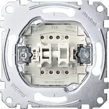 Spiedpogas slēdzis Merten MEG3155-0000 — 1P, metālisks, 250 V maiņstrāva, 10 A