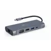 Gembird A-CM-COMBO7-01 piezīmjdatora dokstacija/portu replikators USB 3.2 Gen 1 (3.1 Gen 1) Type-A pelēks