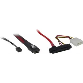 Inter-Tech - Iekšējais SAS kabelis - SAS 6Gbit/s - Mini SAS (SFF-8087) uz iekšējo barošanas avotu, 4 kontaktu, iekšējais SAS, 29 kontaktu (SFF-8482) - 50cm - Melns, Sarkans (88885001)