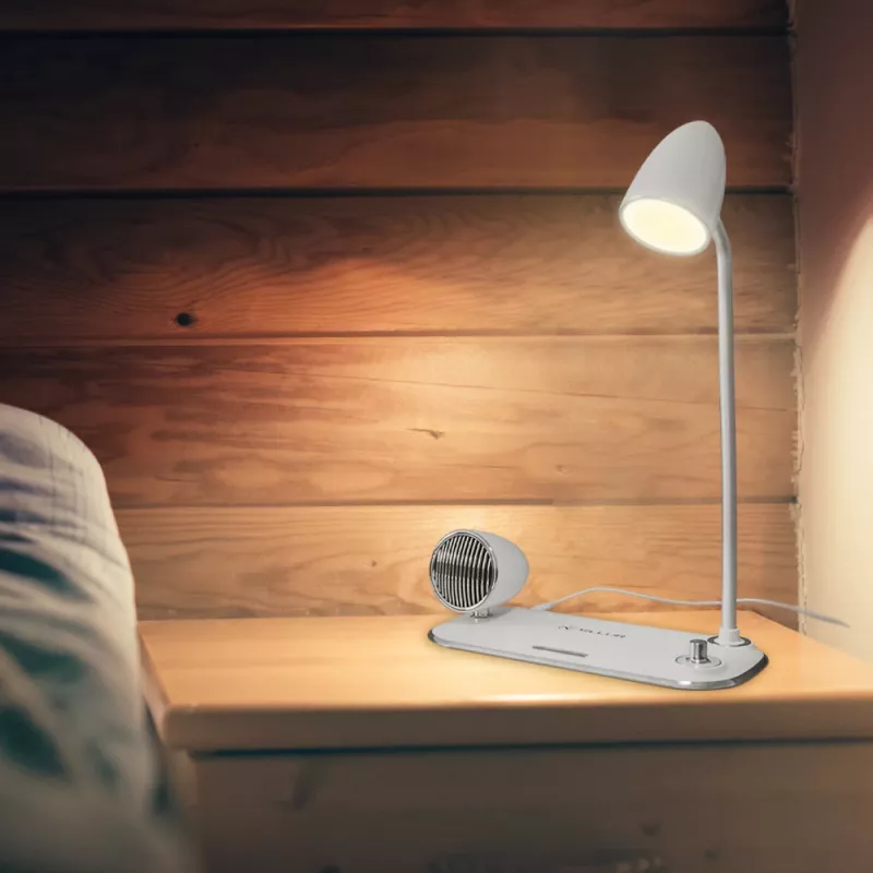 Bezvadu galda lādētājs Tellur TLL151371 ar Bluetooth skaļruni un galda lampu