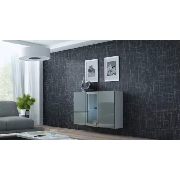 Cama Kumode VIGO 90/120/38 balts/pelēks glancēts