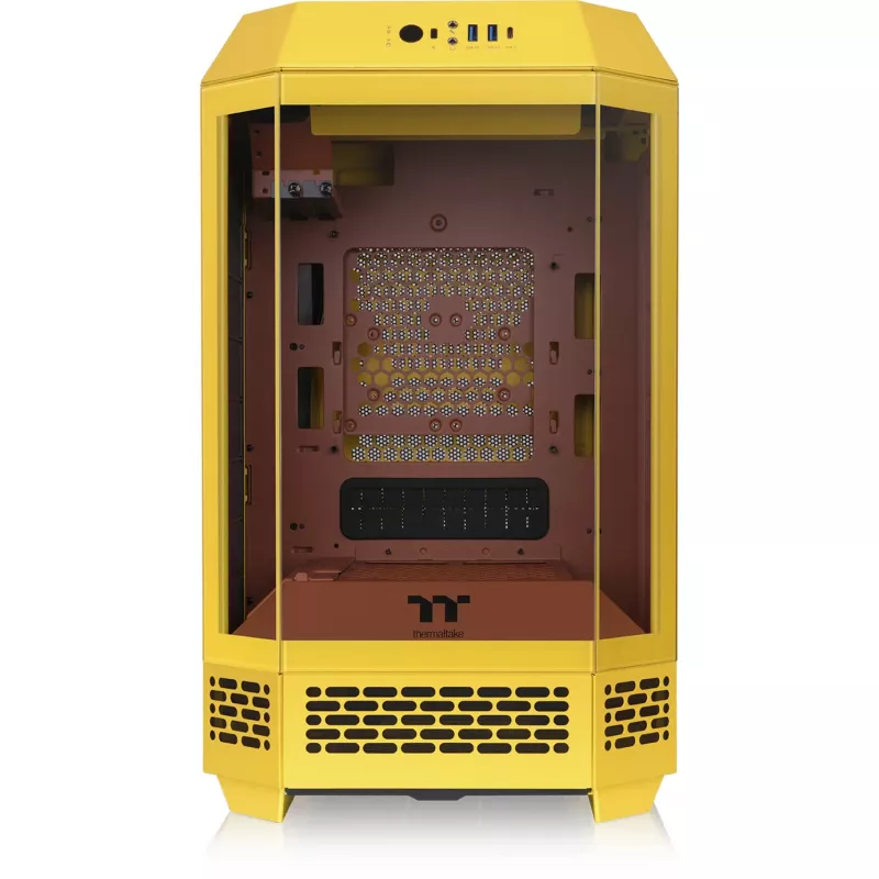 Mini torņa korpuss THERMALTAKE The Tower 250 Butter Caramel — microATX/Mini-ITX, ATX atbalsts, kompakts korpuss