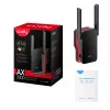 Wi‑Fi signāla pastiprinātājs Cudy RE3000 2400–5000 MHz, 802.11ax/ac/n/g/b/a, Ethernet 100 Mbps, ārējā antena, melns/sarkans