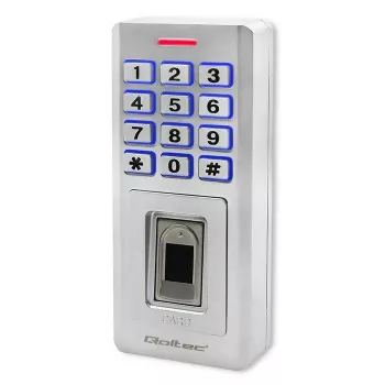 Pirkstu nospiedumu un RFID koda slēdzene QOLTEC 52447 ar IP68 aizsardzību