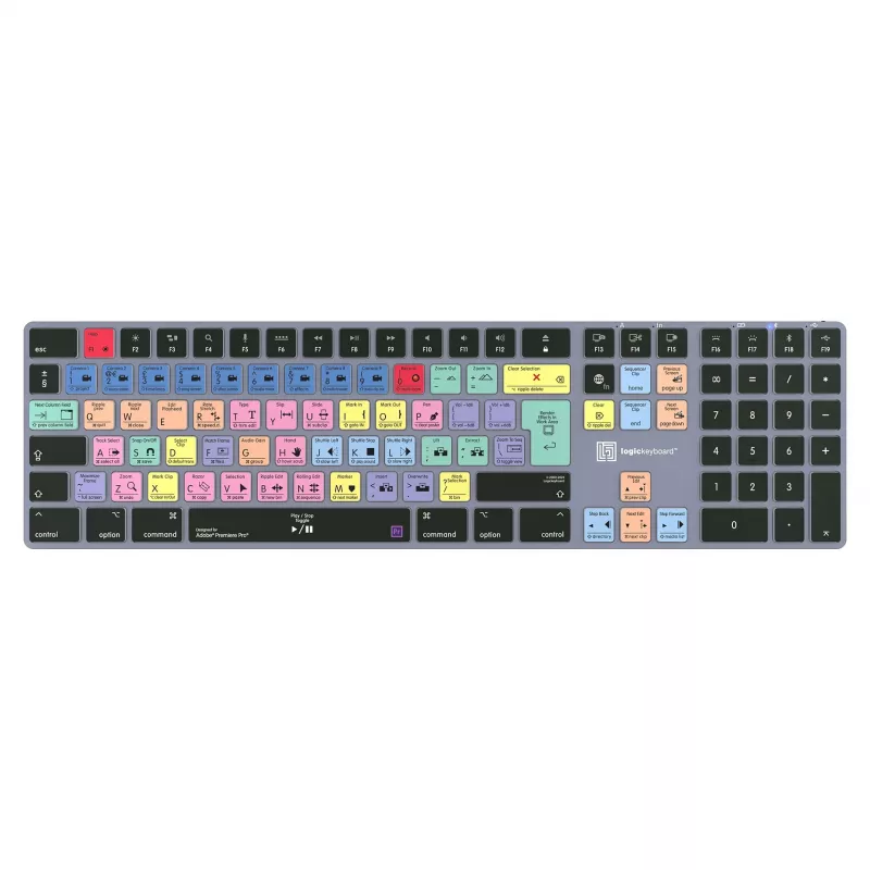 LogicKeyboard Titan DE Mac tastatūra programmai Adobe Premiere Pro CC — Vācu izkārtojums