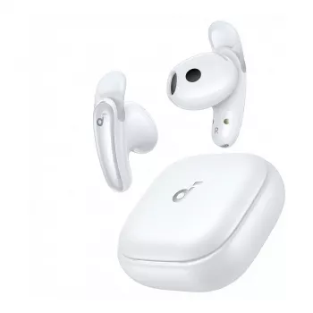 ANKER Soundcore Liberty Buds balti Bluetooth daļēji iekšausmu ANC caurspīdīguma režīms telpiskā audio valkāšanas noteikšana