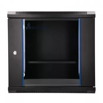 EXTRALINK LITE 9U 530X400 PIENENAMA PIE SIENAS STATĪVU SKAPIS MELNS AR PLAUKTU