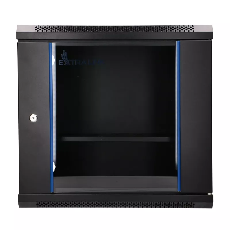 EXTRALINK LITE 9U 530X400 PIENENAMA PIE SIENAS STATĪVU SKAPIS MELNS AR PLAUKTU