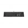 Vadu A4Tech tastatūra FX60H USB QWERTY — pilna izmēra 100%, apgaismota, pelēka, USB centrmezgls