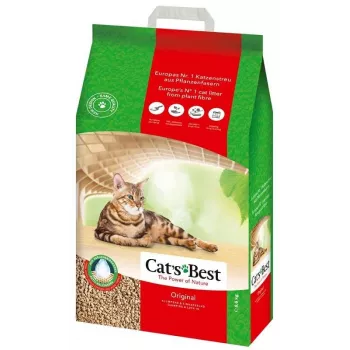 Kaķu pakaiši cat'sbest Eco Plus 20 L (koka, bioloģiski noārdāmi) 8,6 kg, ātri absorbējoši, smakas novēršana